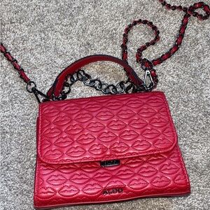 Aldo Vibrant Red Quilted Crossbody Bag